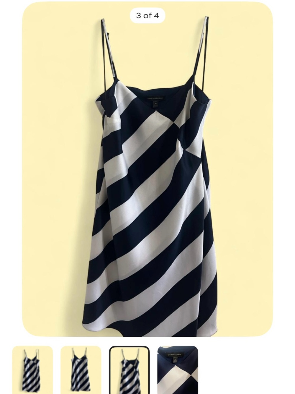 Banana Republic Striped Navy and White Slip Dress never worn